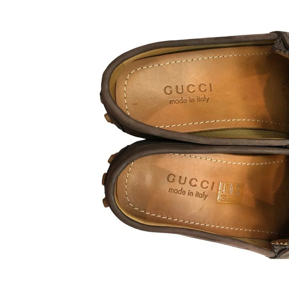 Gucci 337066 Suede Fringe  Driver Loafers | Dark brown | Men’s Size 6 - Picture 8 of 11